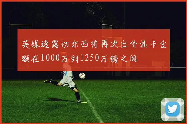 英媒透露切尔西将再次出价扎卡金额在1000万到1250万镑之间